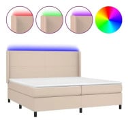 Cappuccino LED madrass säng med ribbad 200x200 cm118 [cm]