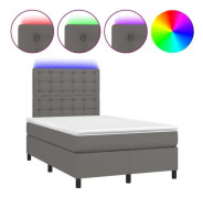 Grå Ribbbotten grå LED-madrass 120x190 cm konstläder