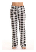 Pyjamasbyxor för kvinnor med fickor, mjuk flanell rutiga pyjamasbyxor för kvinnor CNR svart M svart