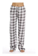 Heta 2025 Dam Pyjamasbyxor med Fickor, Mjuka Flanell Rutiga Pyjamasbyxor för Kvinnor CNMR Grå