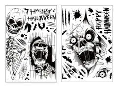 Halloween-dekorationer Fönsterklistermärken för inomhus, fönsterklistermärken, fönsterklistermärken för barn, skola, hem, kontor, fest