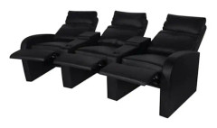 3-sits fåtölj svart syntetläder103 [cm]