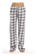 Pyjamasbyxor för kvinnor med fickor, mjuk flanell rutiga pyjamasbyxor för kvinnor CNR grå M grå