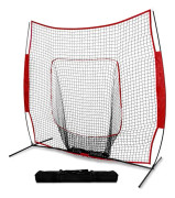 Bärbar 7*7FT Baseballträningnät för Barn, Träningsutrustning med Väska