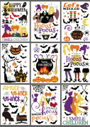 Halloweenfönsterklistermärken, för barnfönsterglasdekoration, Halloween elektrostatiska fönsterväggsklistermärken