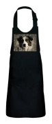 Barnförkläde 2 fickor Kök Svart Border Collie Magnificent Hundkonstmålningseffekt - High-end