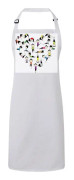 Premium Köksförkläde White Heart Yoga Posture Multicolor Asanas Wellbeing