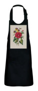 Barnförkläde 2 fickor Kök Svart Camelia Board Gamla botaniska Illustration Blommor - High-end