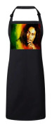 Premium Köksförkläde Svart Bob Marley Legend Reggae Music Jamaica Rastafari