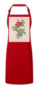 Premium Köksförkläde Red Rose Board Gamla botaniska illustrationsblommor