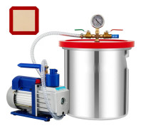 Vakuumkammare med Pump, 5 Gal, 5CFM, 1/3HP, Enkelt Steg, Effektiv Vakuumförsegling