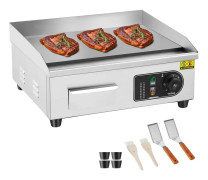 Kommersiell Elektrisk Grill 2800 W Plattgrill, Bänkskiva, Justerbar Temperatur 50-300°C