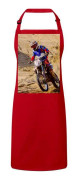 Premium Köksförkläde Röd Motocross i Sand Desert Motorcycle Race
