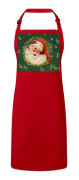 Premium köksförkläde Röd jultomte Söt trädmålning Vintage Retro 50-tal