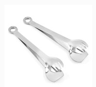 2st Liten ist?ng i rostfritt st?l Ice Cube-t?ng Sockert?ng K?ksprylar 15x3CM Silver