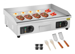Kommersiell Elektrisk Grill 4000 W Bänkskiva Plattgrill 50℃-300℃ Snabb Uppvärmning Temperaturkontroll