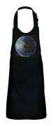 Barnförkläde 2 fickor Kök Svart Planet Earth Mosaic Photo Art Pixel - High-end
