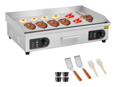 Kommersiell elektrisk grill 4400 W, plattgrill för bänkskiva, temperaturspann 50℃-300℃, snabb uppvärmning, hög effekt