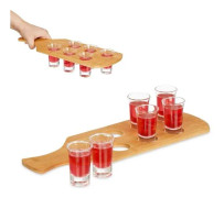 Spritkarta i bambu med 6 glas