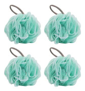 Paket med 4 Nätpuffar Duschboll Bad Dusch Loofah Svamp Kroppsskrubb Exfoliator (färg: Grön2, Storlek: 4st) Grön2 4st