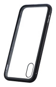 Magnetisk adsorption genomskinlig bekväm metalltelefonfodral för IPHONE X svart