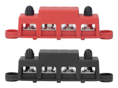 2 st Power Distribution Block M8 Skruv 4 Terminal Bussbar DC 48V 250A för Bil Båt