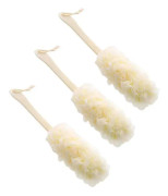 3-pack Långskaftad Dusch Kroppsborste Loofah Hudsvamp Rengöring Rygg Skrubb Peeling Luffa Kropp Badsvamp