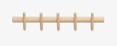 Rowico Hillmond kroklist 65cm 5 krokar vitpigmenterad ek