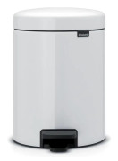 Pedal Bin newIcon, 5 litre, Soft Closing, Metal Inner Bucket - White