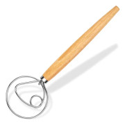 Danskt Degvisp, Träbrödvisp med Rostfritt Stål Degkrokar, Traditionell Holländsk Visp, Degmixer Handverktyg