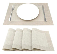 Set med 4 värmebeständiga vinylunderlägg, vävda för köksunderlägg 45 cm * 30 cm