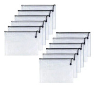 B5 (7\" x 11\", 12-pack) Plastnät Zip-påsar Filmappor & Zip F