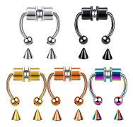 Magnetisk Septum Näsring Hästsko Rostfritt Stål Falsk Näs Septum Ringar Icke-Piercade Clip On Näs Hoop Ringar