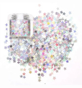 Laser Tiny Star Glitter Sparkle Shiny Falska Naglar Sekvenser Akryl Pailletter Redial Naglar Fest Dekoration DIY Hantverk Premium Nagelkonst Kropp Öga B
