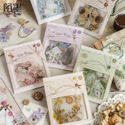 Scrapbook-klistermärken 6 förpackningar, 30 stycken i varje för skräp, kulor, vattenflaskor, bärbara datorer, PET estetiska dekorklistermärken, journalföringsprodukter - Floral Seal-serie