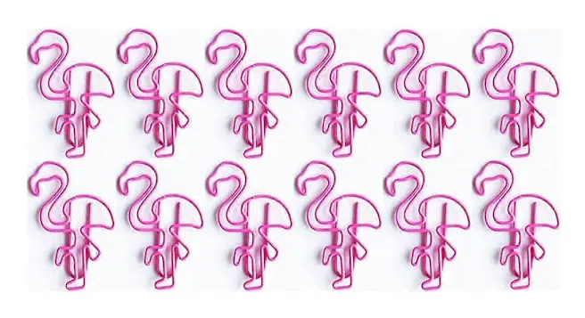 Papperclips Flamingo Papperclips Söta Djurformade Bokmärkesclips Metallfil Notclips Sida Markör för Kontor Skolmaterial (50 stycken) (Rosa)