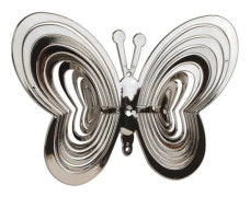 Roterande och reflekterande vindspel - Fjäril Silver