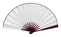 Solfjäder - Enfärgad - Extra stor 33cm - Vit Vit