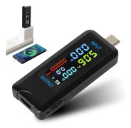 USB-testare, 4,5-36V 0-5A USB-C Strömspänningstestare Multimeter Voltmeter Amperemeter Effektkapacitet Laddare Detektor (Typ-C-port)