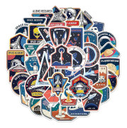 Cartoon Astronaut Space Alien Stickers för Dator Vattenflaskor Laptop Skateboard Vinyl Vattentät Återanvändbar för Tonåringar Barn Vuxna Pojkar 52 st