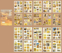 Vintage Deco-klistermärken, 20 ark söta pappersklistermärken för scrapbooking, naturklistermärken för konstcollage, hantverk, anteckningsböcker, album, hantverkspresenter