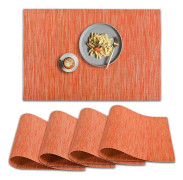 PVC-underlägg, 4 st halkfria värmebeständiga underlägg, tvättbara vinylunderlägg, orange