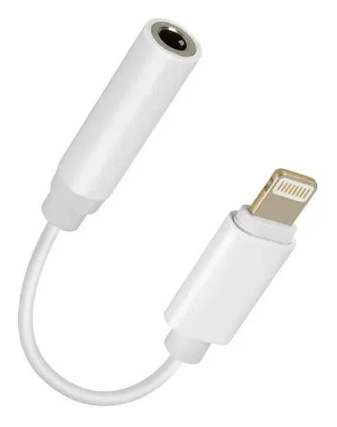 Ljudadapter - Apple - iPhone Lightning till Jack 3.5mm - Vit - Han-kontakt - Minimalistisk design