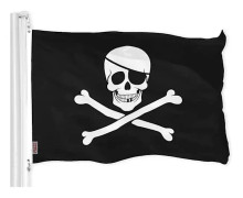 Jolly Roger Piratflagga (Ben) 3x5 FT Tryckt Mässingöglor 150D Polyester Inomhus/Utomhus - Mycket Tjockare Mer Hållbar än 100D 75D Polyester
