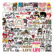 50 st Moms Livet-klistermärken - Vinyl Estetiska Roliga Mors Dekaler för Flickor, Mammor, Vattenflaskor, Bärbara Datorer, Gitarer, Scrapbooking