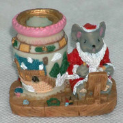 Santa Claus Mouse ljushållare av polyresin