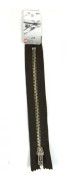 Icke-separerbar dragkedja - PRYM - Z16 - 20 cm - Silverfärgad metall 6 mm - Färg 990 Valnötskal