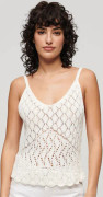 Superdry Crochet Cami ärmlös T-shirt Beige XS Kvinna