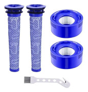 V8 2-pack V7 V8 HEPA postmotorfilter och 2 förfilterbyte för Dyson V7 V8 Animal