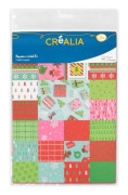 Créalia 100 ark kreativt papper 80g/m² för att klippa, klistra, vika och julklistermärken